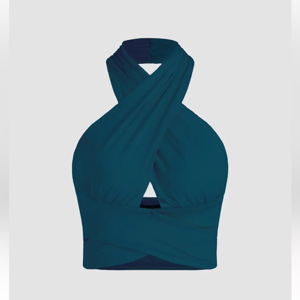 Blue crossover halter tank